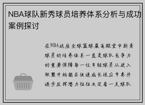 NBA球队新秀球员培养体系分析与成功案例探讨